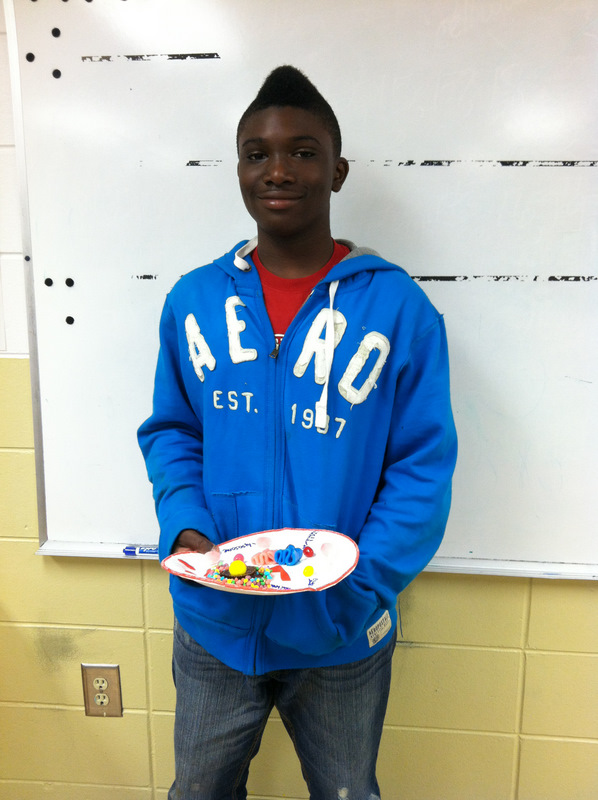 Eddie McBride with his cell model